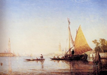  barco - El barco del Gran Canal de Venecia Barbizon Felix Ziem seascape